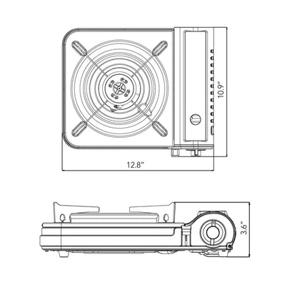 10,000 BTU PORTABLE BUTANE CAMP STOVE