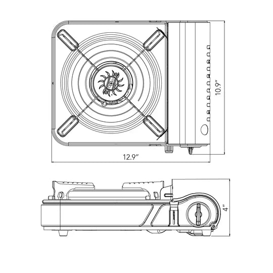 11,000 BTU PORTABLE BUTANE CAMP STOVE GS-3800DF AFN